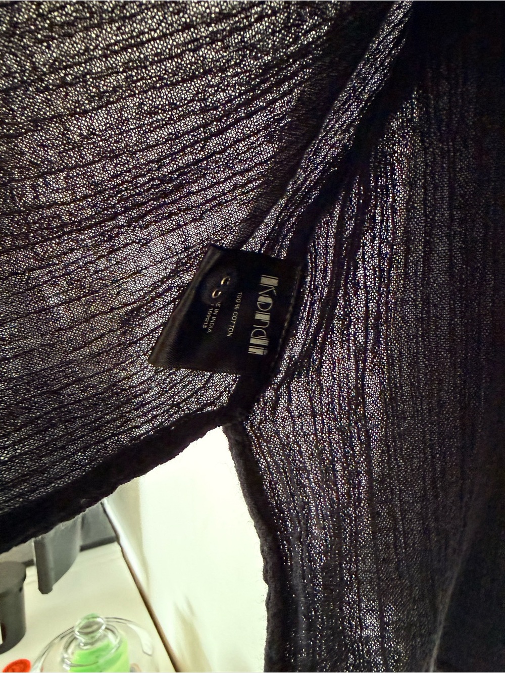 Black Susie Kondi Cotton Blouse - Picture 4 of 4
